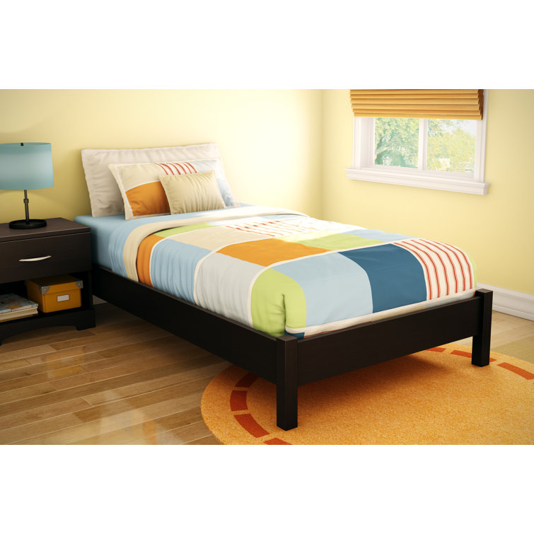 Gray Oak Queen Platform Bed Frame with Storage Drawer