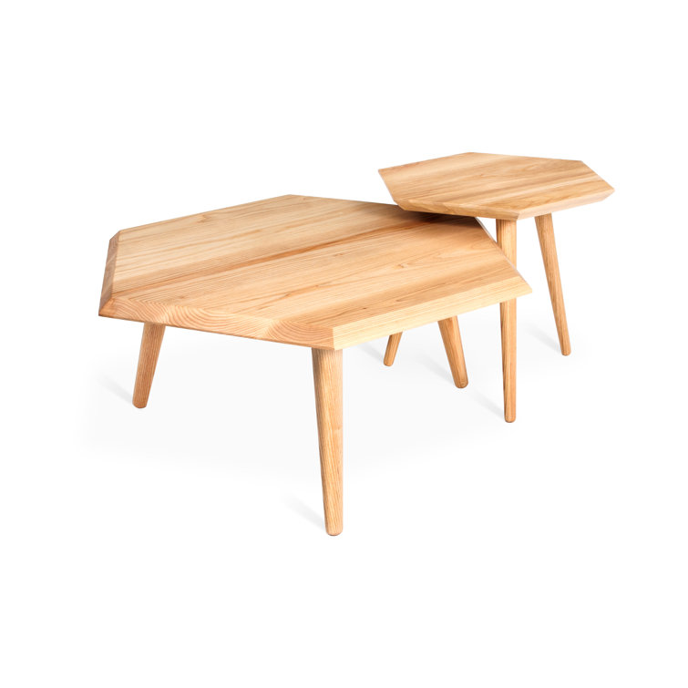 Ash Natural Hexagonal Solid Wood Metric Coffee Table