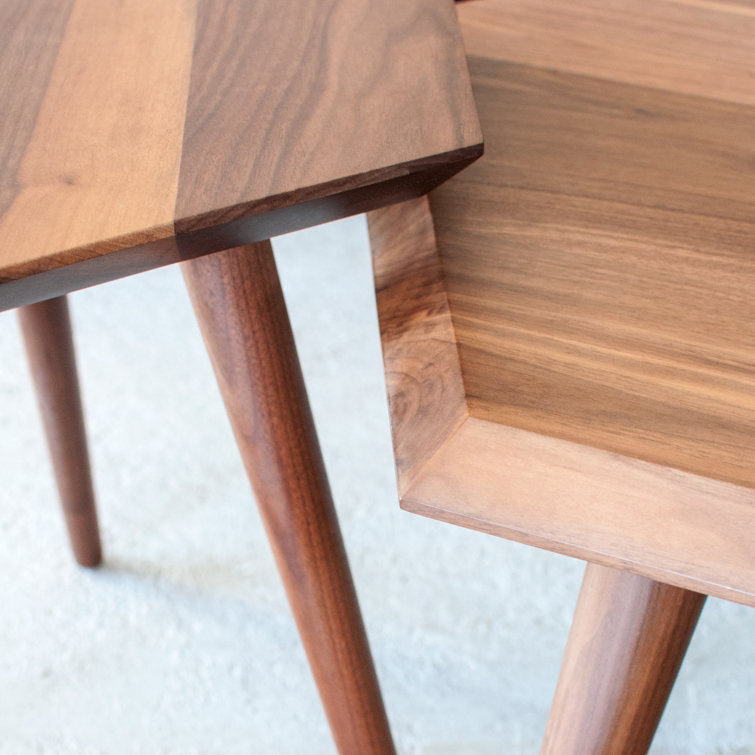 Walnut Hexagonal Minimalist Coffee Table