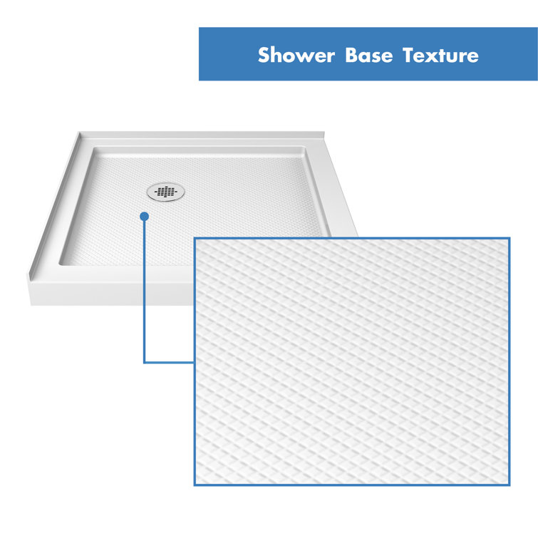 White Acrylic Square Corner Shower Kit with Tile Pattern