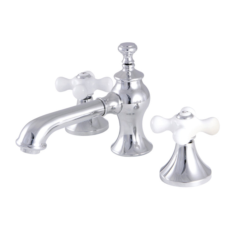 Elegant Vintage 8-inch Polished Chrome Widespread Bathroom Faucet