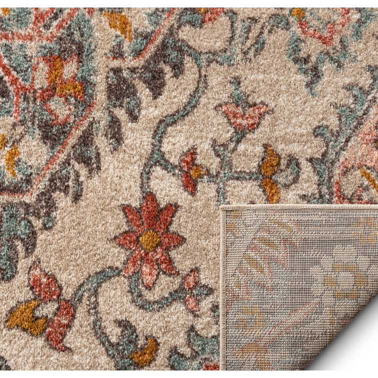 Blush Geometric Easy-Care Synthetic 7'10" x 9'10" Area Rug