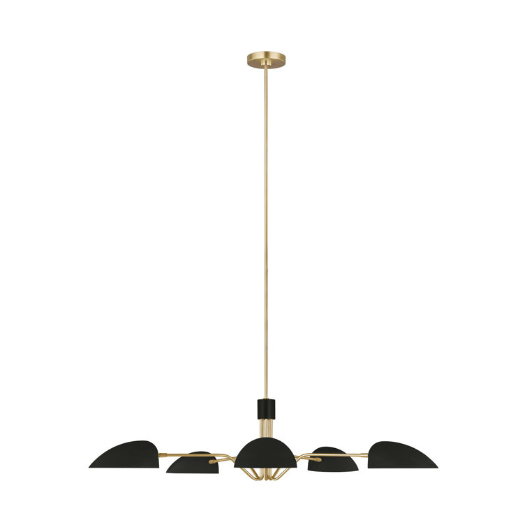 Midnight Black Steel 5-Light Sputnik Chandelier