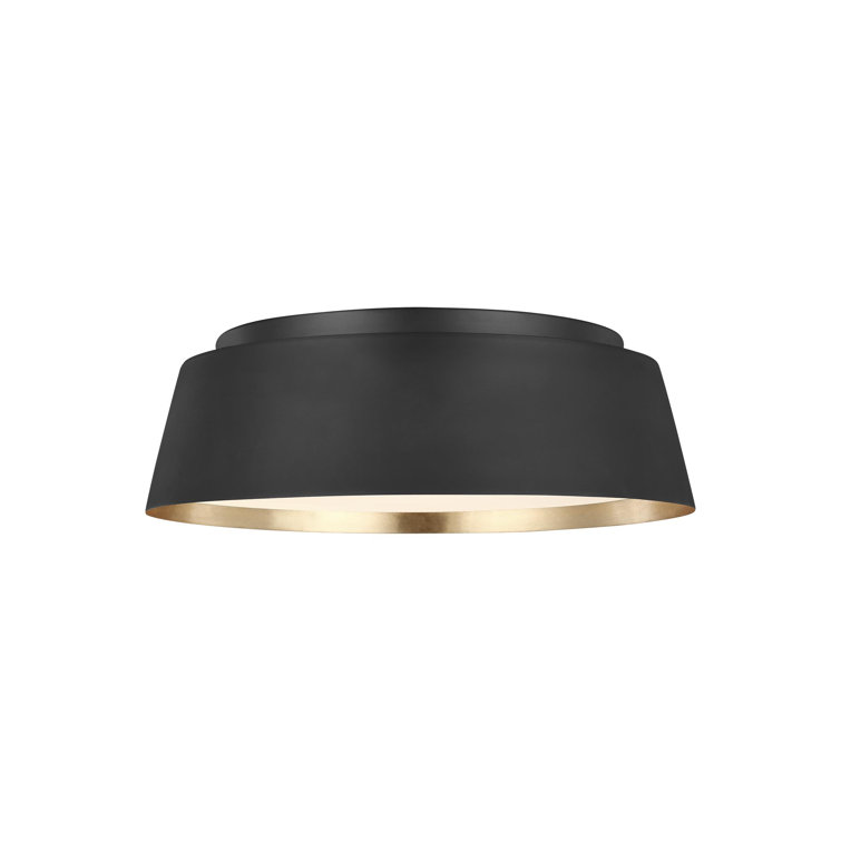 Midnight Black 3-Light Flush Mount with Silk Screen White Shade