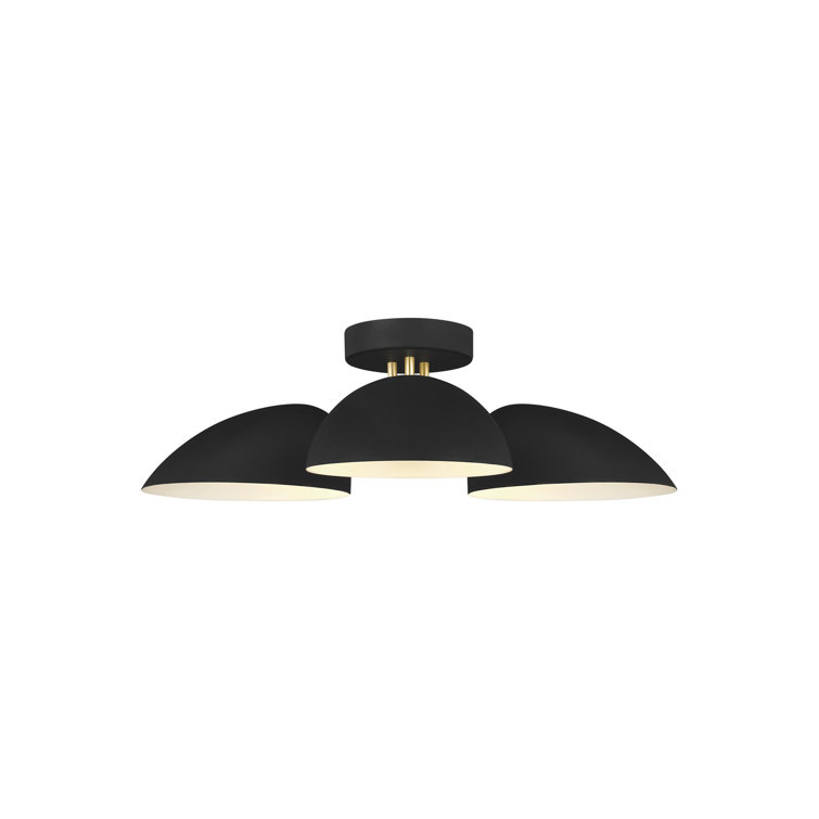 Midnight Black 3-Light Flush Mount Ceiling Fixture by Ellen DeGeneres