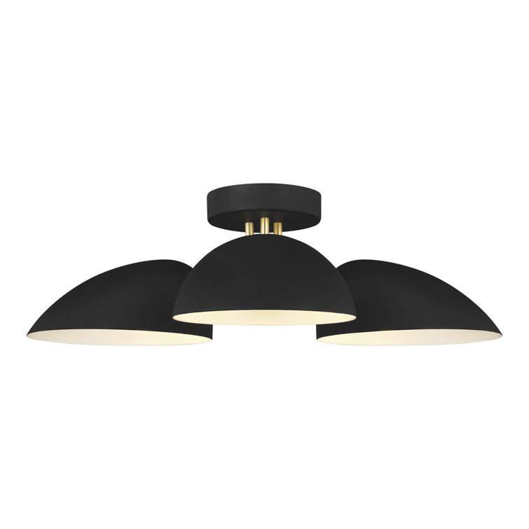 Midnight Black 3-Light Flush Mount Ceiling Fixture by Ellen DeGeneres