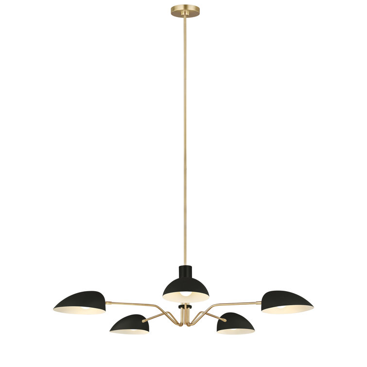 Midnight Black Steel 5-Light Sputnik Chandelier