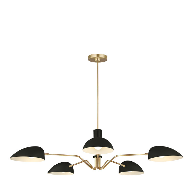 Midnight Black Steel 5-Light Sputnik Chandelier