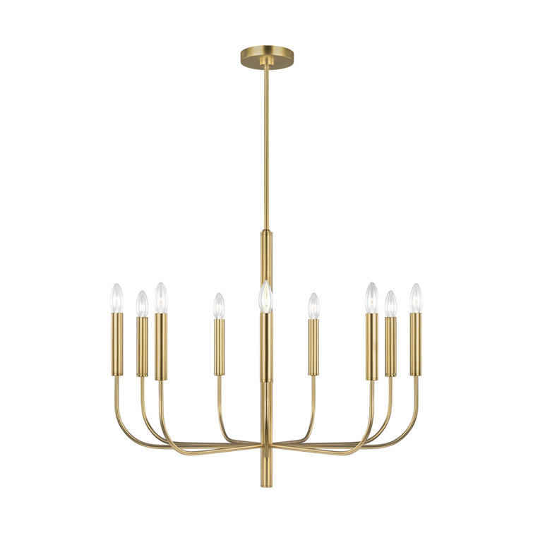 Brianna Elegant Burnished Brass 9-Light Chandelier by Ellen DeGeneres