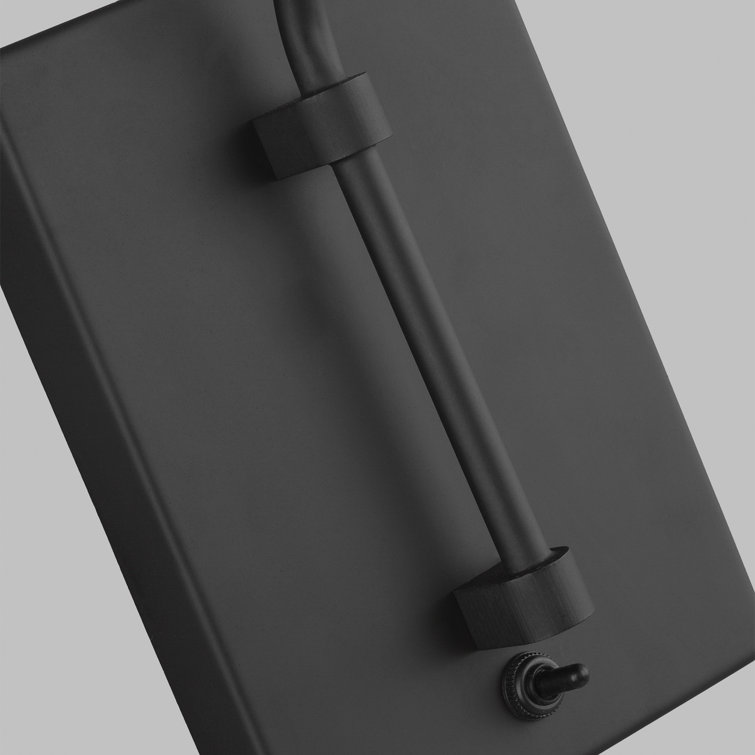 Ellen DeGeneres Midnight Black Steel Dimmable Swing Arm Wall Sconce