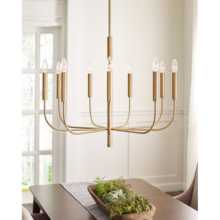 Polished Nickel 9-Light Torpedo Candelabra Chandelier