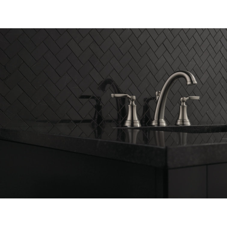 Sleek Modern 6" Stainless Steel Widespread Bathroom Faucet with Metal Drain