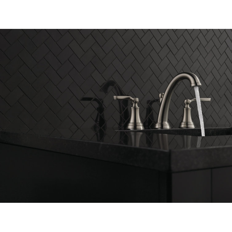 Sleek Modern 6" Stainless Steel Widespread Bathroom Faucet with Metal Drain