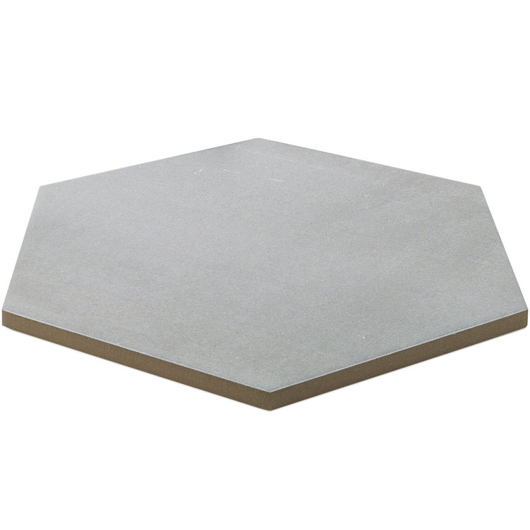 Gray Hexagon Matte Porcelain Floor and Wall Tile