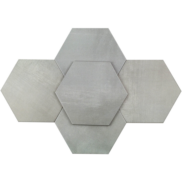 Gray Hexagon Matte Porcelain Floor and Wall Tile