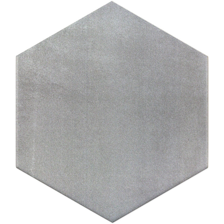 Gray Hexagon Matte Porcelain Floor and Wall Tile