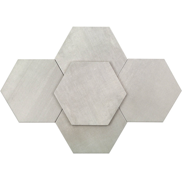 Light Gray Hexagon Matte Porcelain Floor & Wall Tile