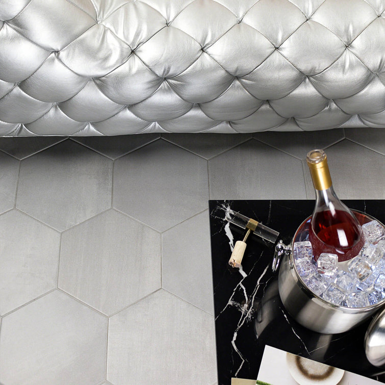 Light Gray Hexagon Matte Porcelain Floor & Wall Tile