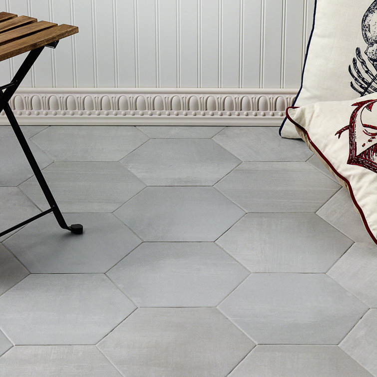 Light Gray Hexagon Matte Porcelain Floor & Wall Tile