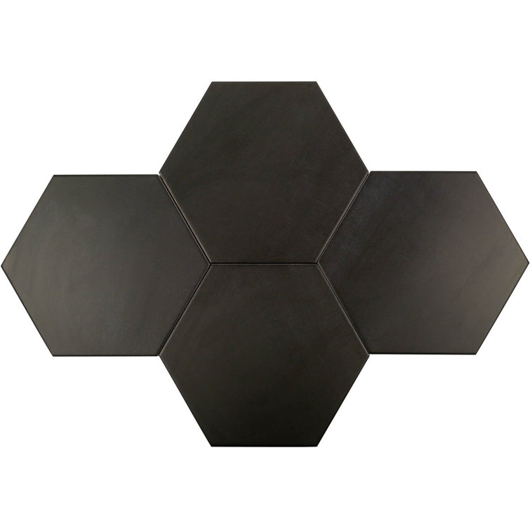 Turner Dark Gray Hexagon Porcelain Floor and Wall Tile