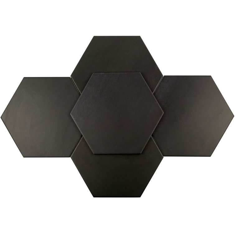 Turner Dark Gray Hexagon Porcelain Floor and Wall Tile