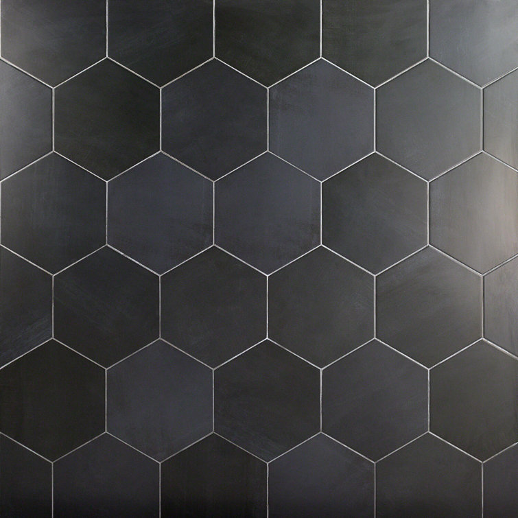 Turner Dark Gray Hexagon Porcelain Floor and Wall Tile