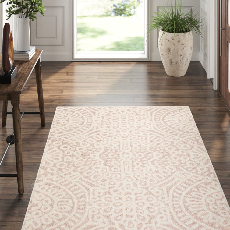 Temple Taupe and Ivory Handmade Wool Medallion Rug, 2 x 3