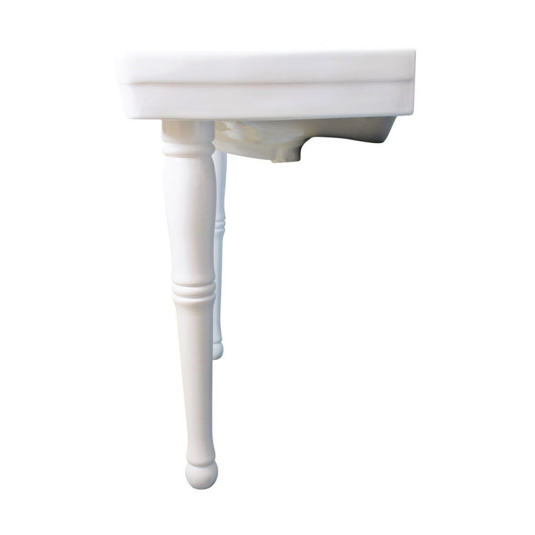 Belle Epoque White Ceramic Console Sink with Spindle Legs