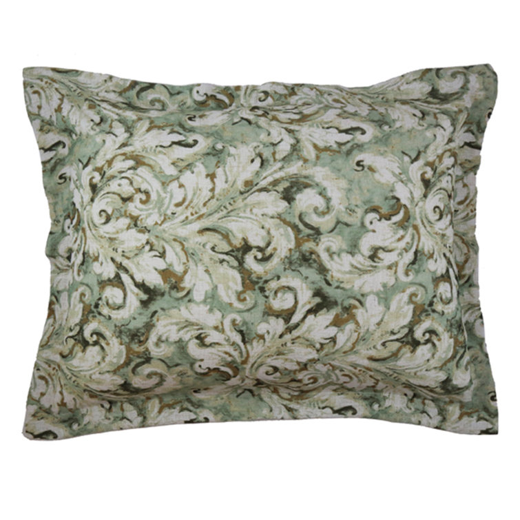 Acanthus Sage Queen Microfiber Duvet Cover Set