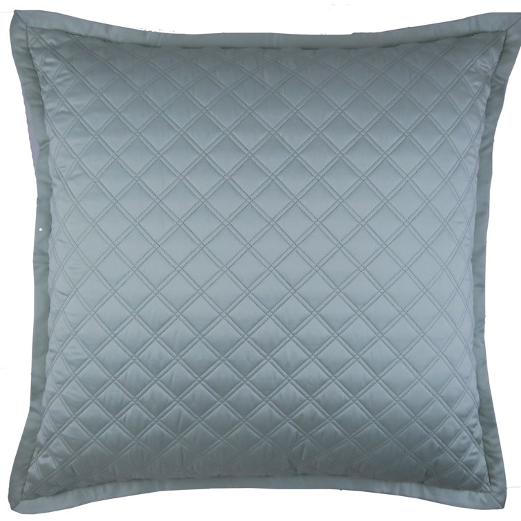 Charcoal & Silver Queen Polyester Charmeuse Diamond-Quilted Coverlet Set