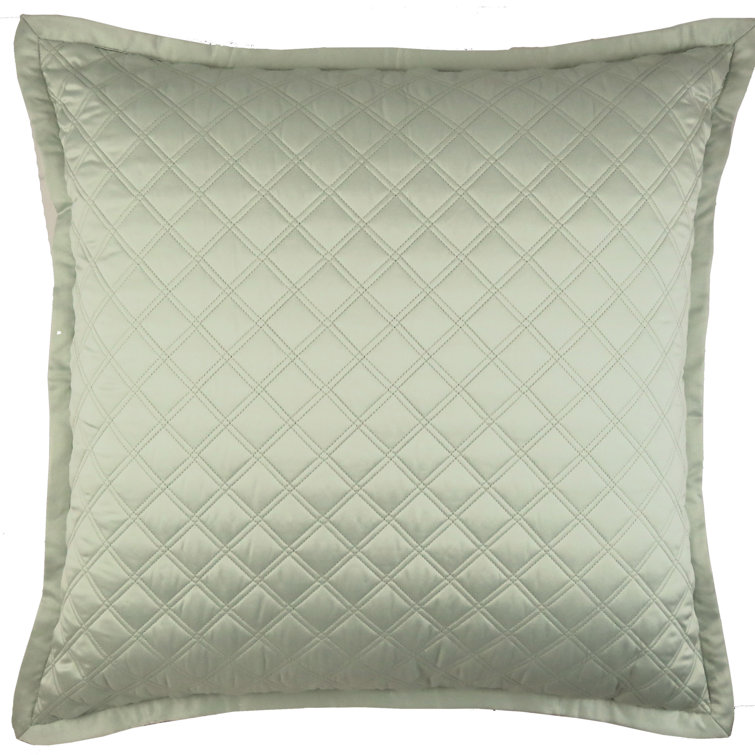 Charcoal & Silver Queen Polyester Charmeuse Diamond-Quilted Coverlet Set