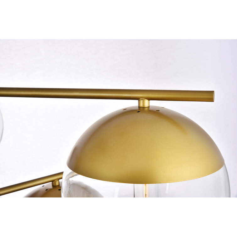 Elegant Eclipse 6-Light Brass & Clear Glass Contemporary Chandelier