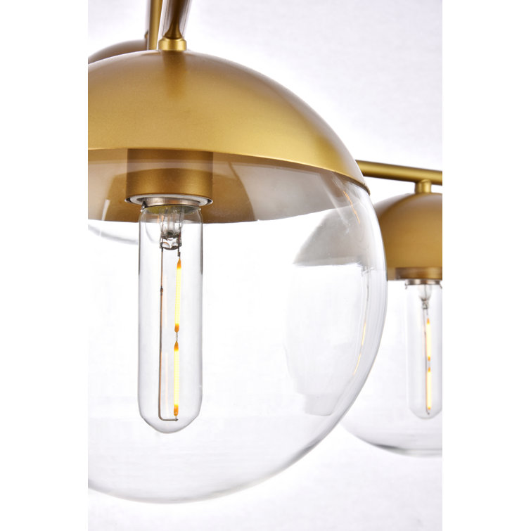 Elegant Eclipse 6-Light Brass & Clear Glass Contemporary Chandelier