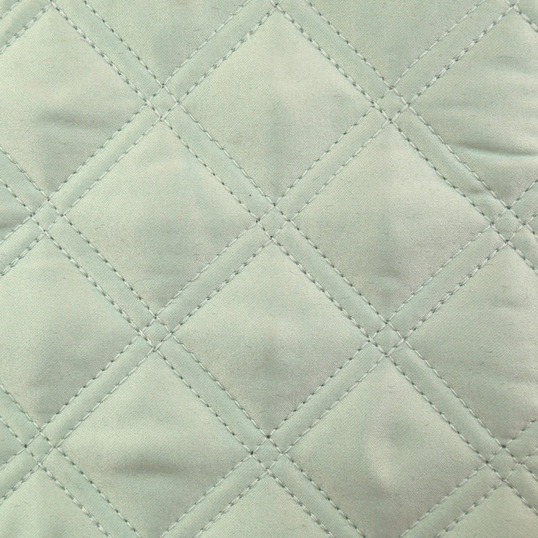 Charcoal & Silver Queen Polyester Charmeuse Diamond-Quilted Coverlet Set