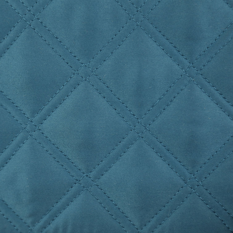 Charcoal & Silver Queen Polyester Charmeuse Diamond-Quilted Coverlet Set