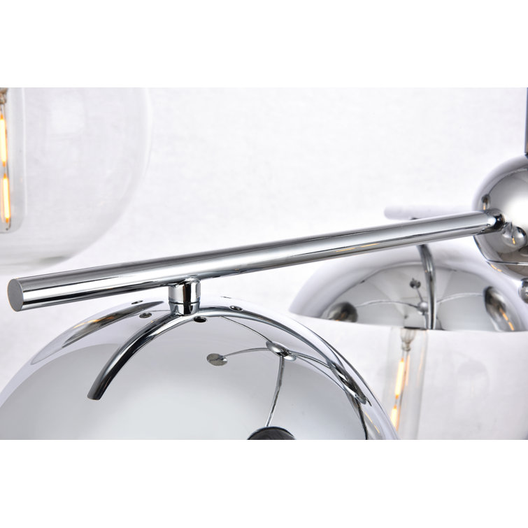 Elegant Chrome and Clear Glass 36" Modern Pendant Light