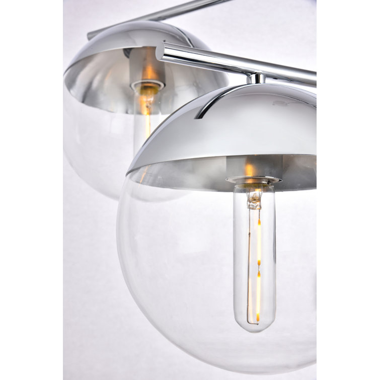 Elegant Chrome and Clear Glass 36" Modern Pendant Light