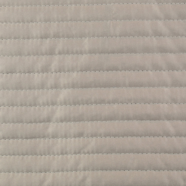 Traditional Gray King Coverlet Set with Linear Quilting