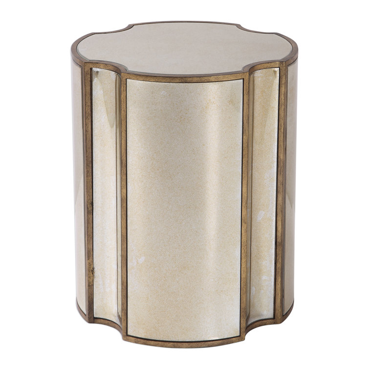 Harlow Mirrored Antique Brass Free Form End Table