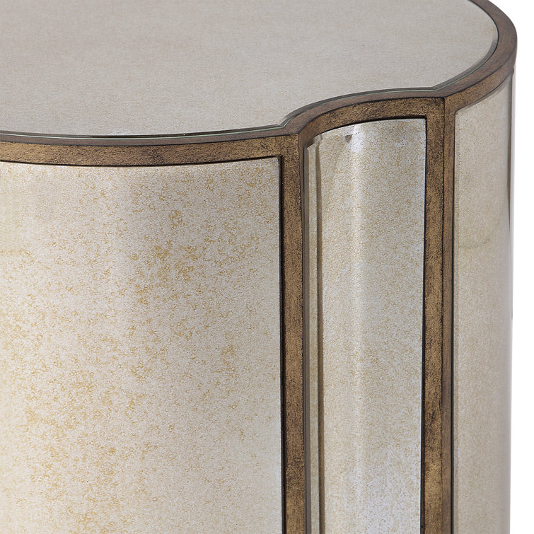 Harlow Mirrored Antique Brass Free Form End Table