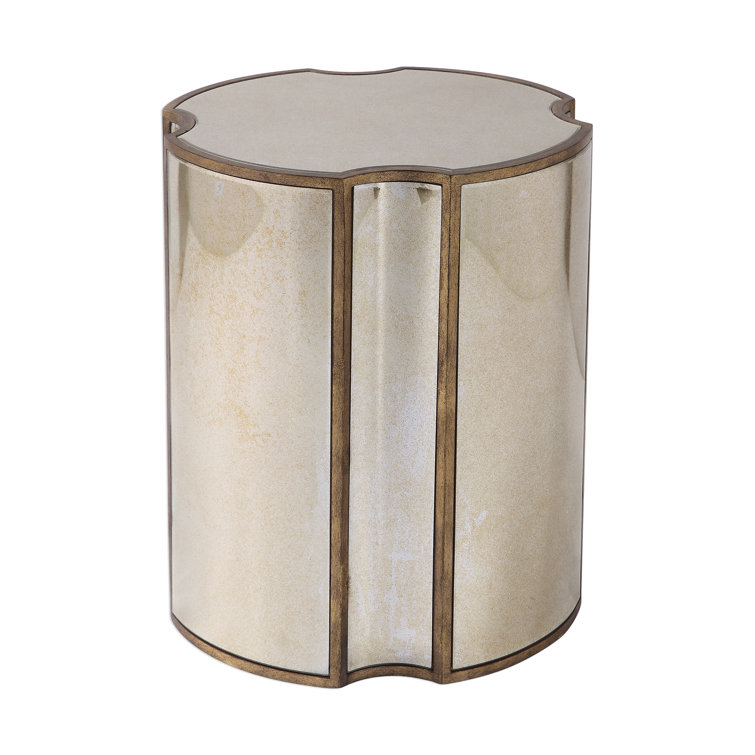 Harlow Mirrored Antique Brass Free Form End Table