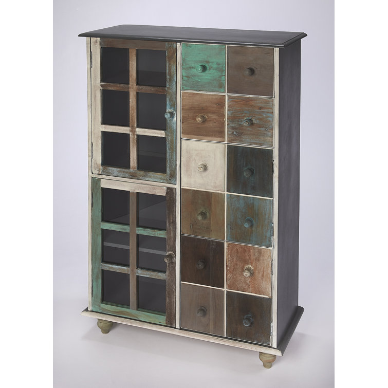 Gray Poplar Hardwood Accent Chest with Extra Deep Drawer