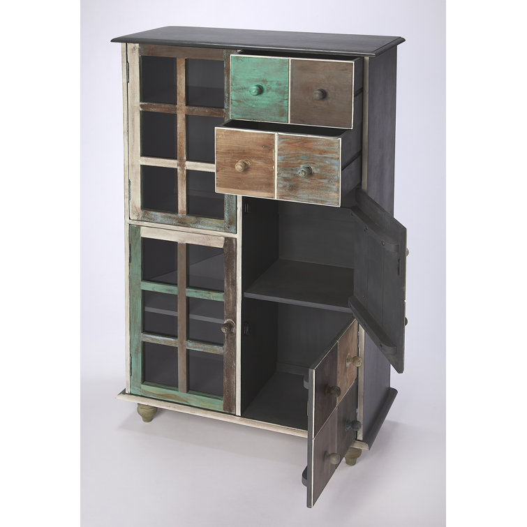 Gray Poplar Hardwood Accent Chest with Extra Deep Drawer