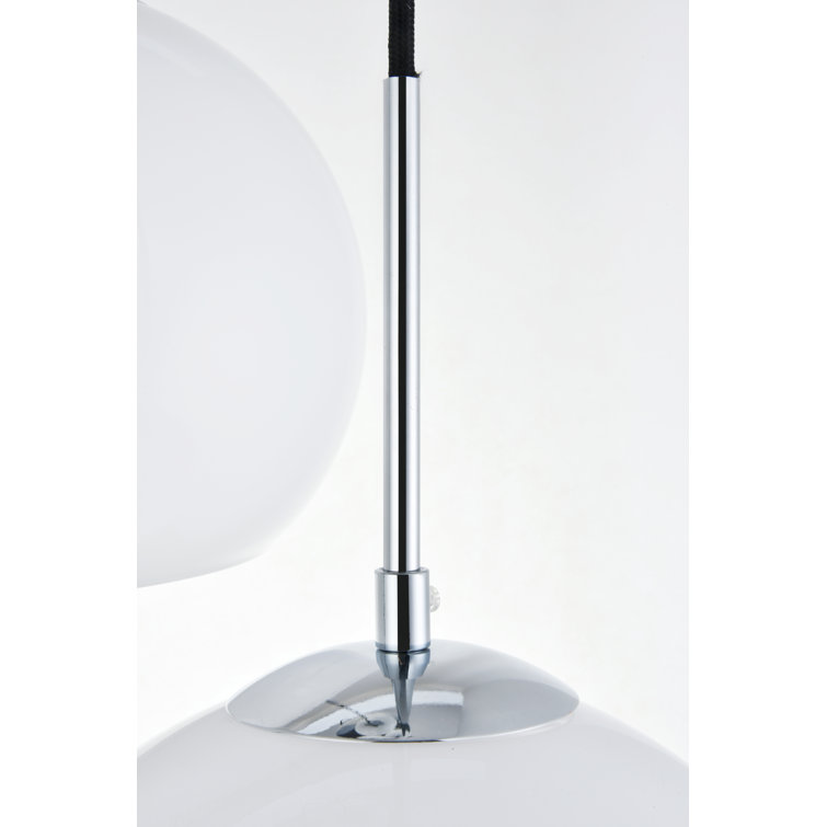 Baxter 7-Light Chrome Pendant with Frosted White Glass Spheres