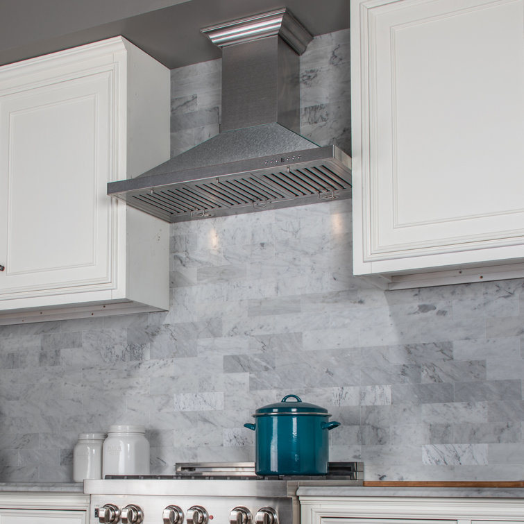 36" Copper Convertible Wall Mount Range Hood with Charcoal Filter