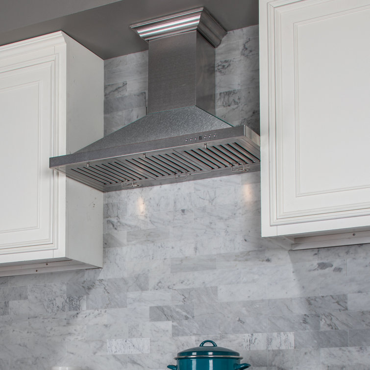 36" Copper Convertible Wall Mount Range Hood with Charcoal Filter