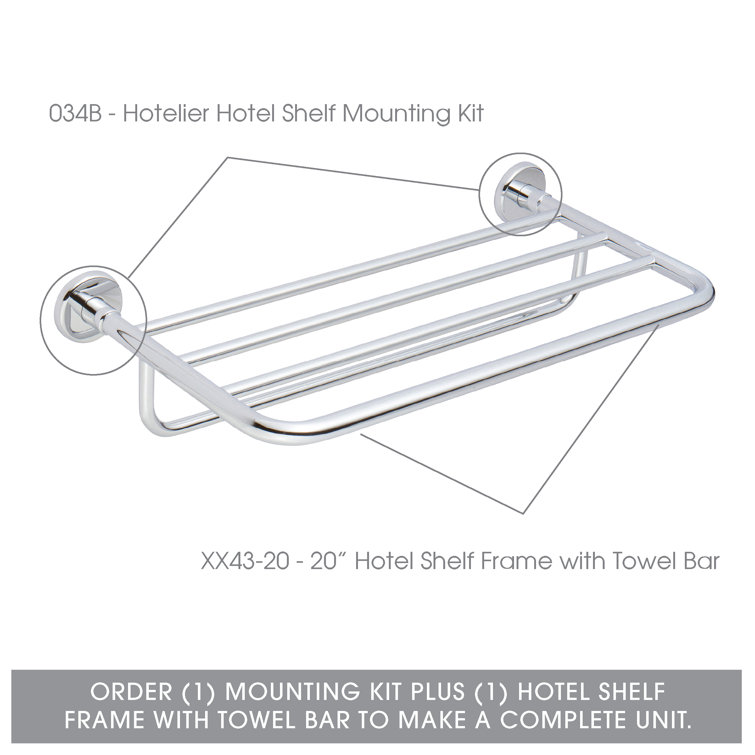 Polished Nickel 20'' Wall Mounted Shelf with Towel Bar