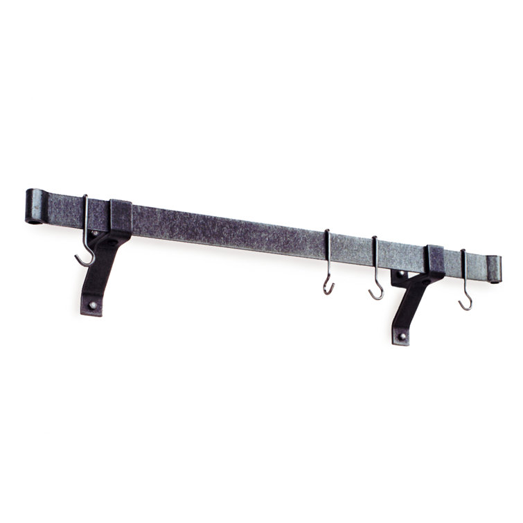 48" Hammered Steel Wall-Mounted Kitchen Pot Rack