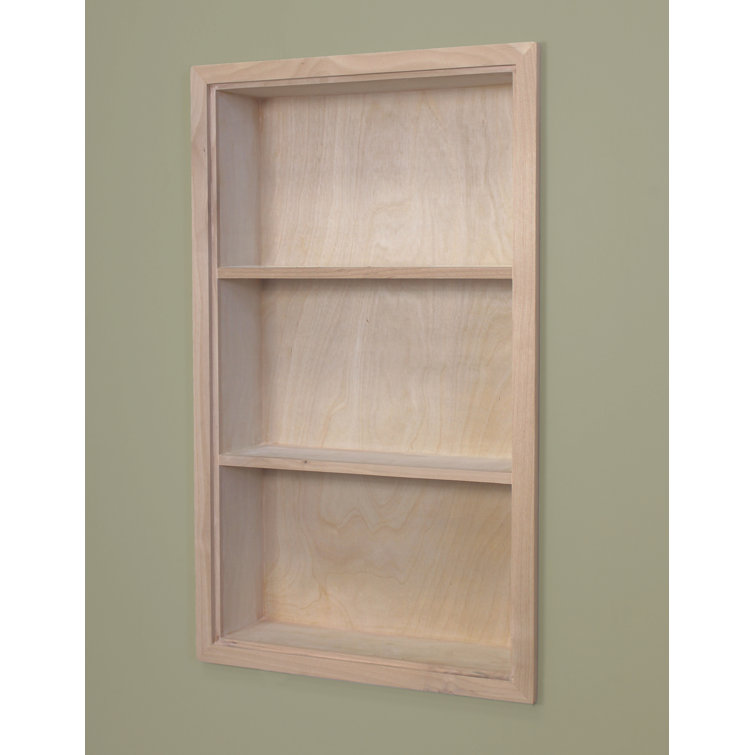 Sloane Classic Beige Wooden Recessed Wall Niche with 3 Shelves