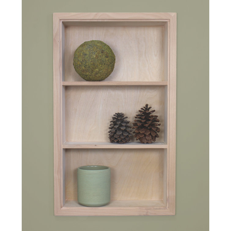 Sloane Classic Beige Wooden Recessed Wall Niche with 3 Shelves